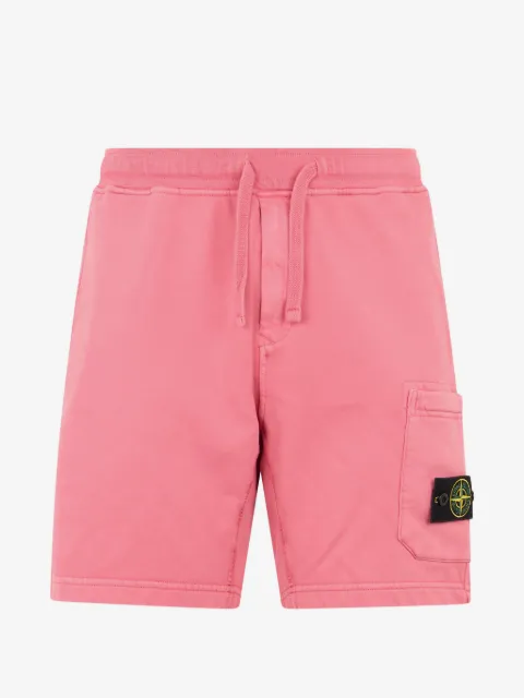 Stone Island 6200011 organic cotton fleece jogger shorts