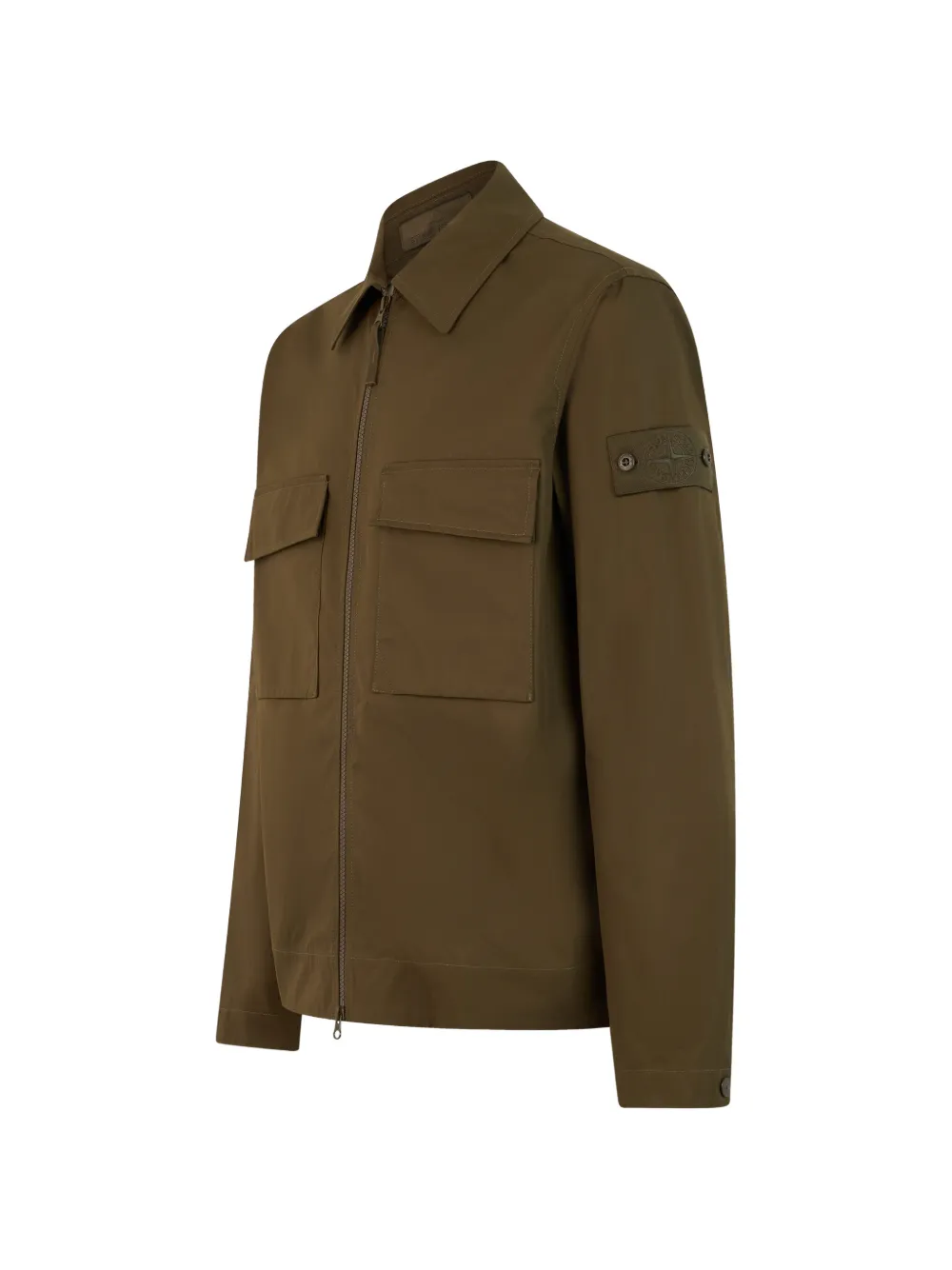 Stone Island 1200018 katoenen canvas_S.I. Ghost shirtjack Bruin