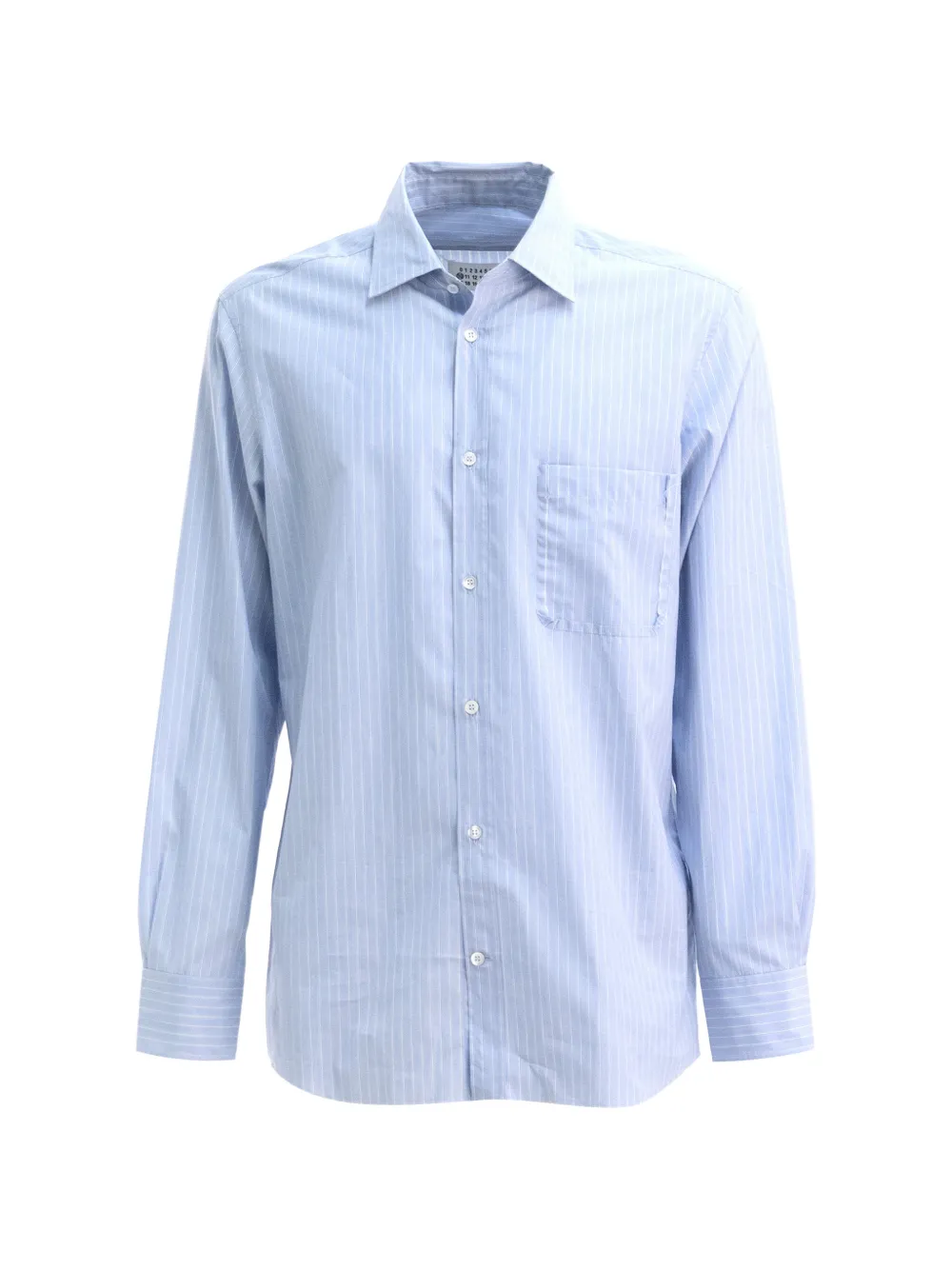 Maison Margiela pinstripe-pattern patch-pocket shirt - Blau