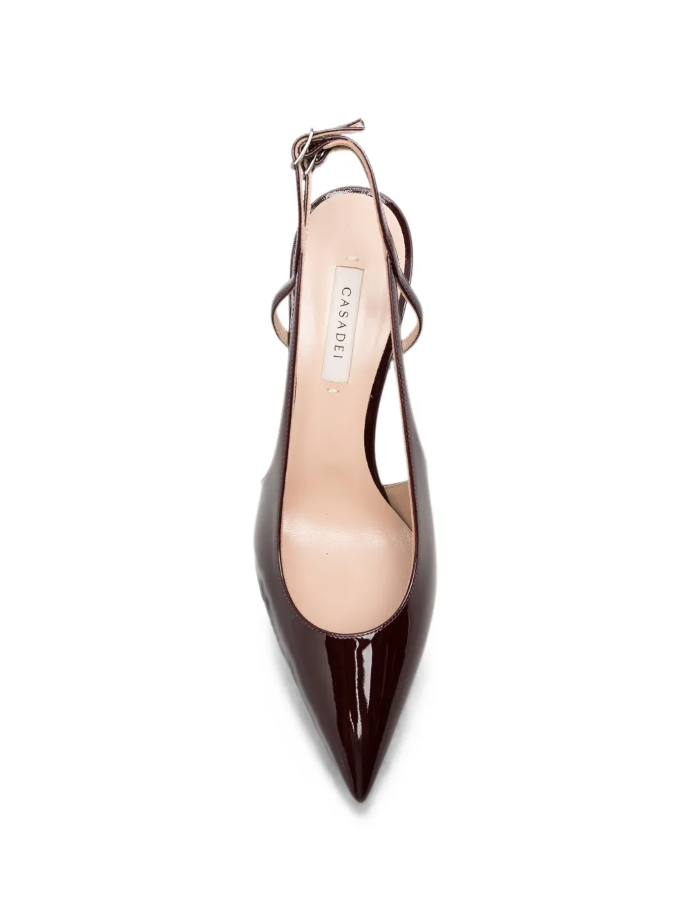 Casadei patent-finish slingback pumps Rood