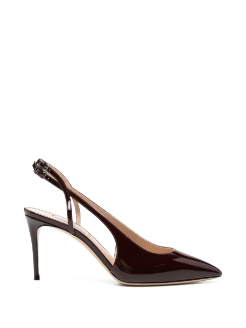 Casadei patent-finish slingback pumps