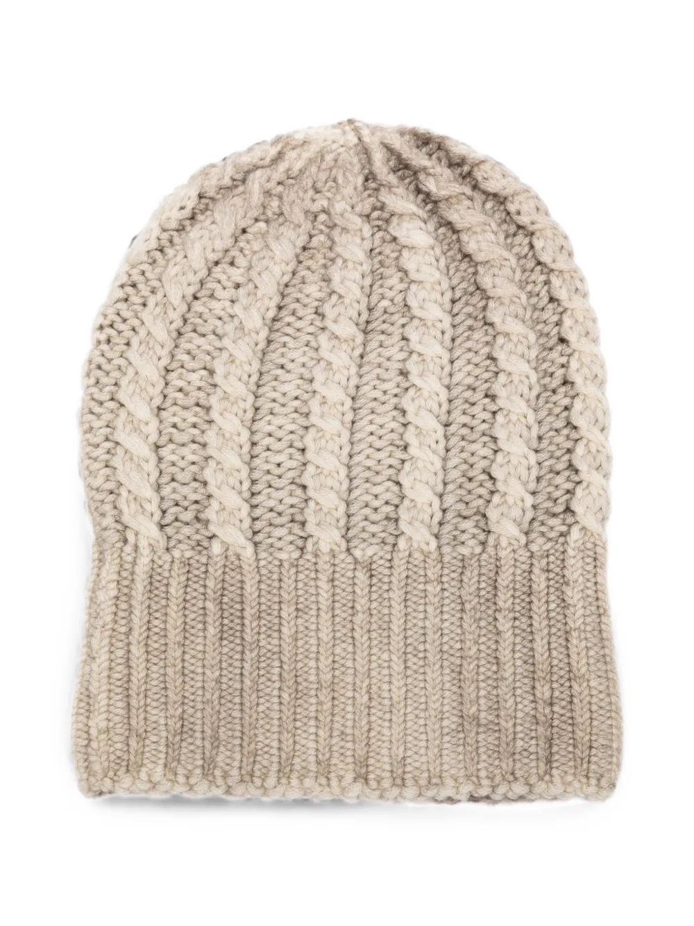 Avant Toi Kabelgebreide ribgebreide muts Beige