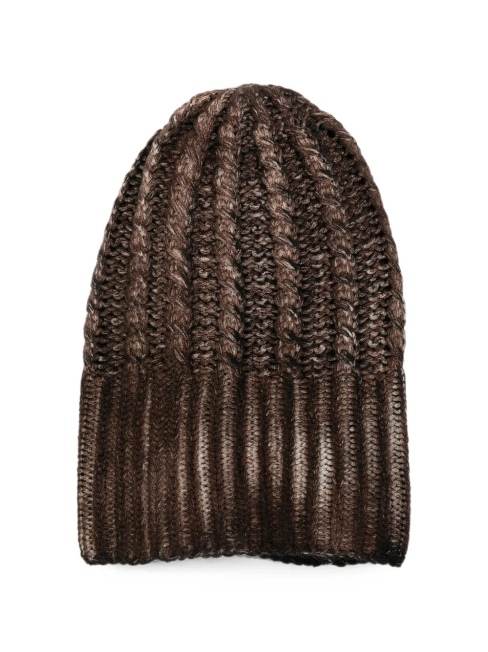 Avant Toi cable-knit ribbed beanie hat - Marrone