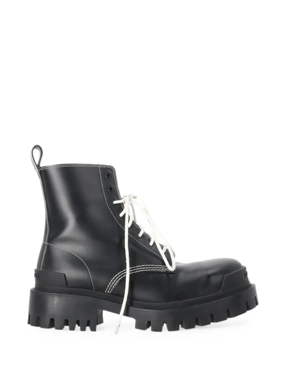 Pre-owned Balenciaga 2020s Strike Lace-up Ankle Boots In Black