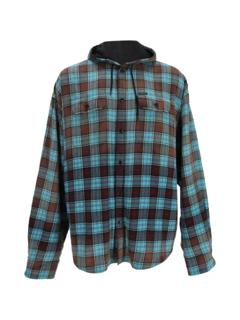 Balenciaga Pre-Owned bleached plaid shirt jacket