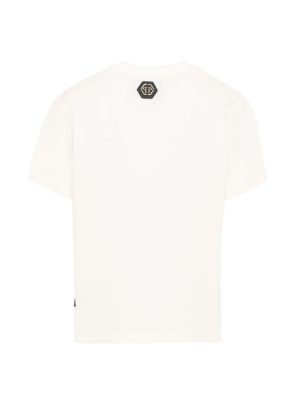 Philipp Plein Junior Katoenen T-shirt met logoprint Beige