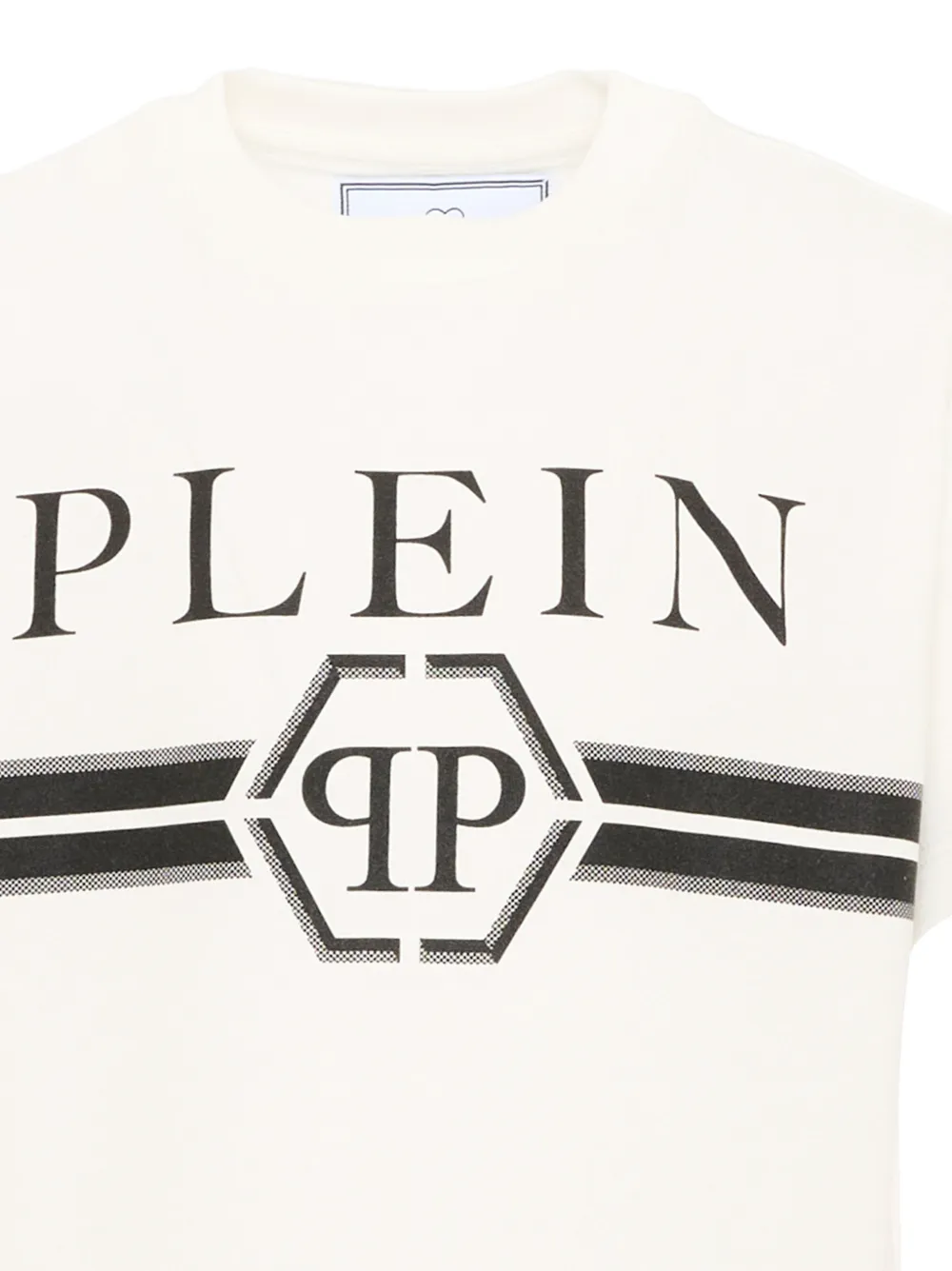 Philipp Plein Junior Katoenen T-shirt met logoprint Beige