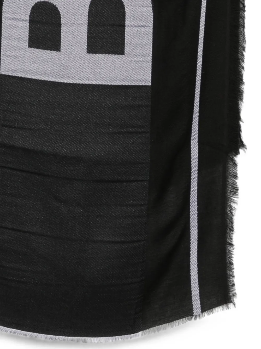 Balmain Kids Sjaal met logo-print en franje Zwart