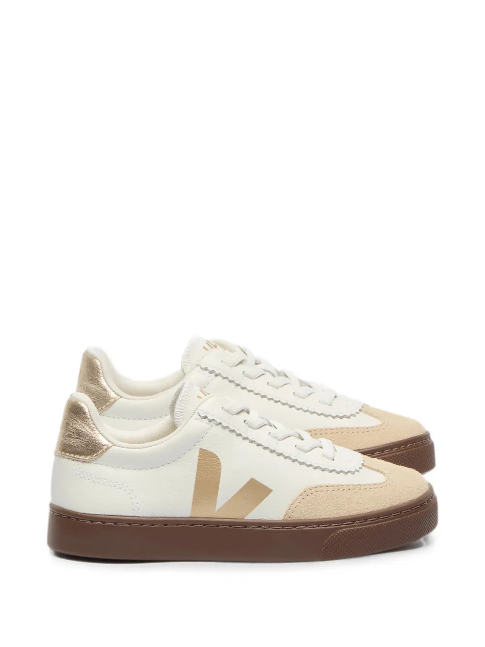 VEJA Kids logo-patch panelled sneakers Wit