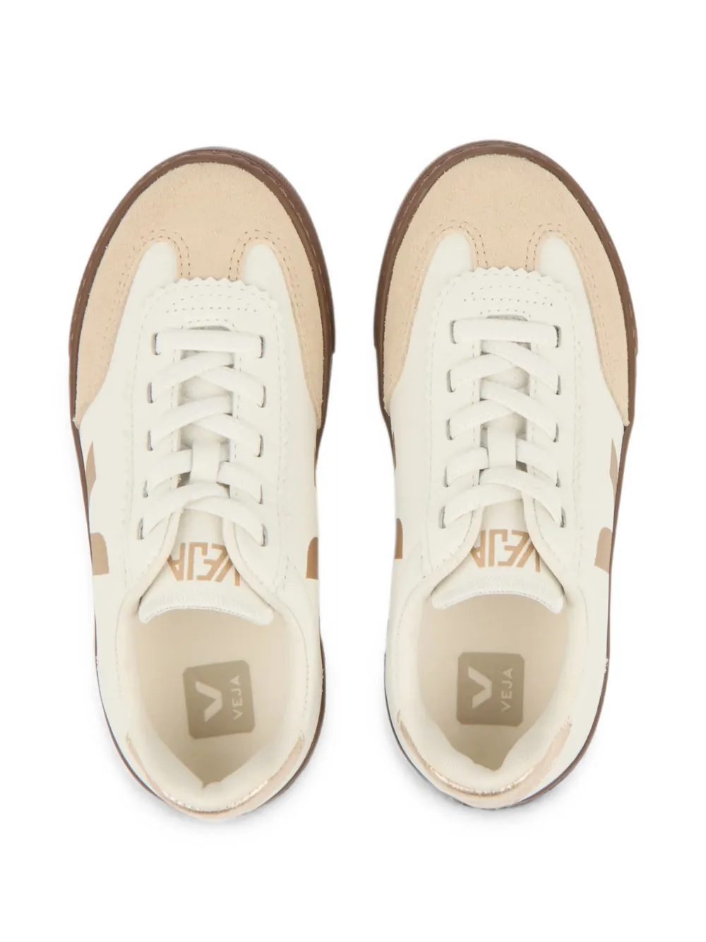 VEJA Kids logo-patch panelled sneakers Wit