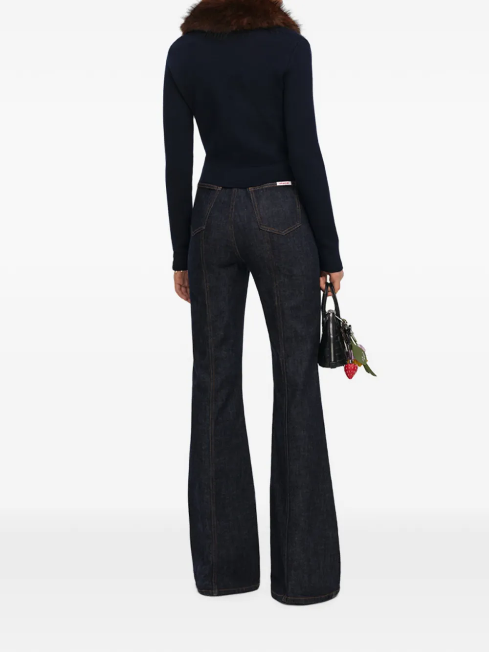 Self-Portrait Gebreid vest van imitatiebont Blauw