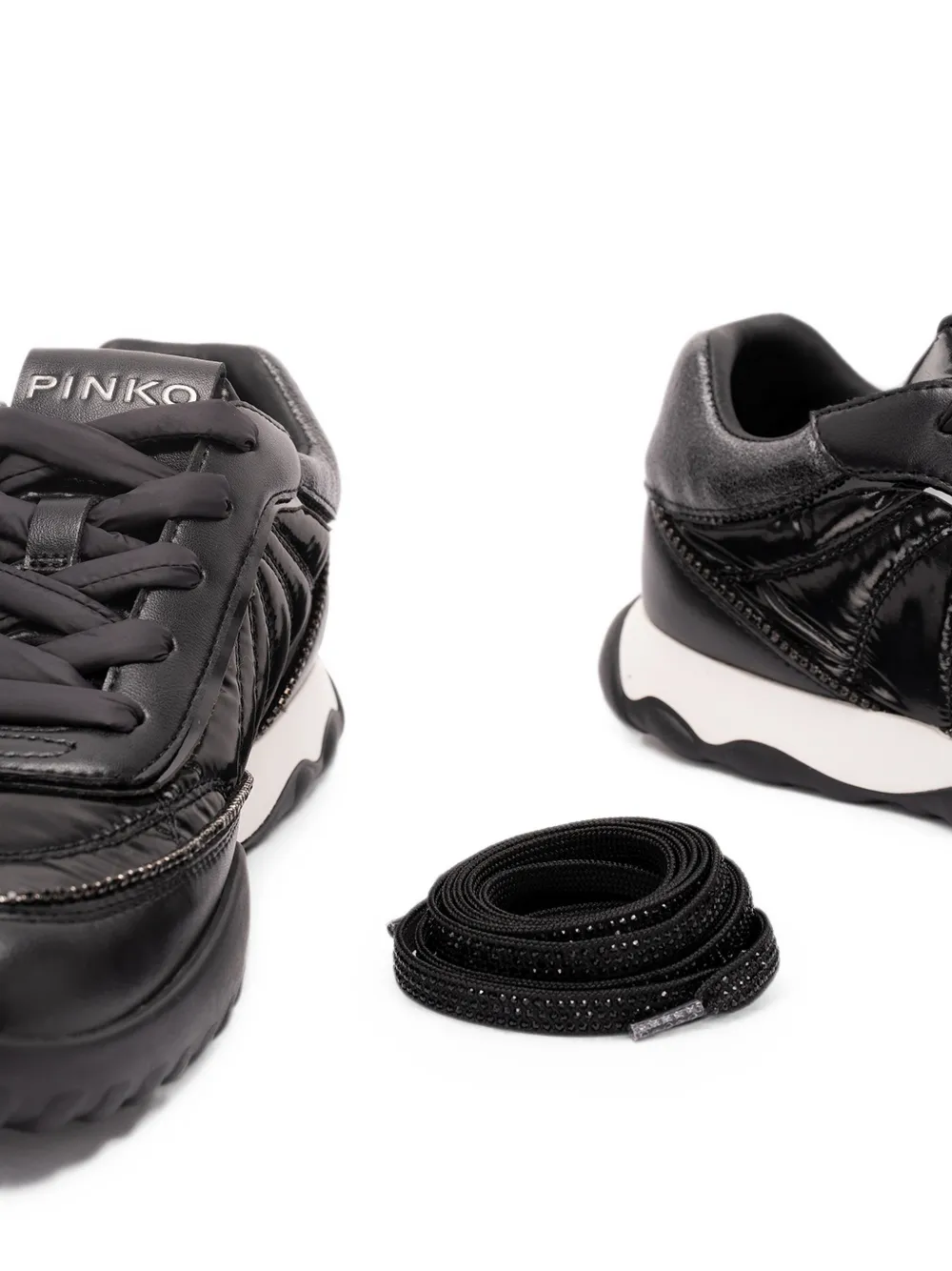 PINKO Gea 01 quilted panelled sneakers Zwart