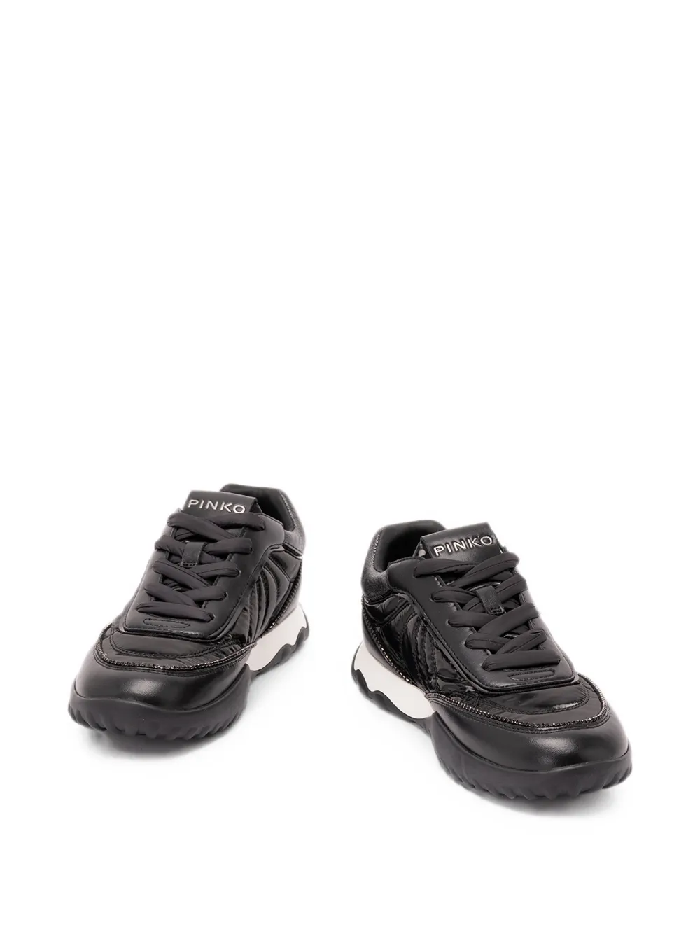PINKO Gea 01 quilted panelled sneakers Zwart