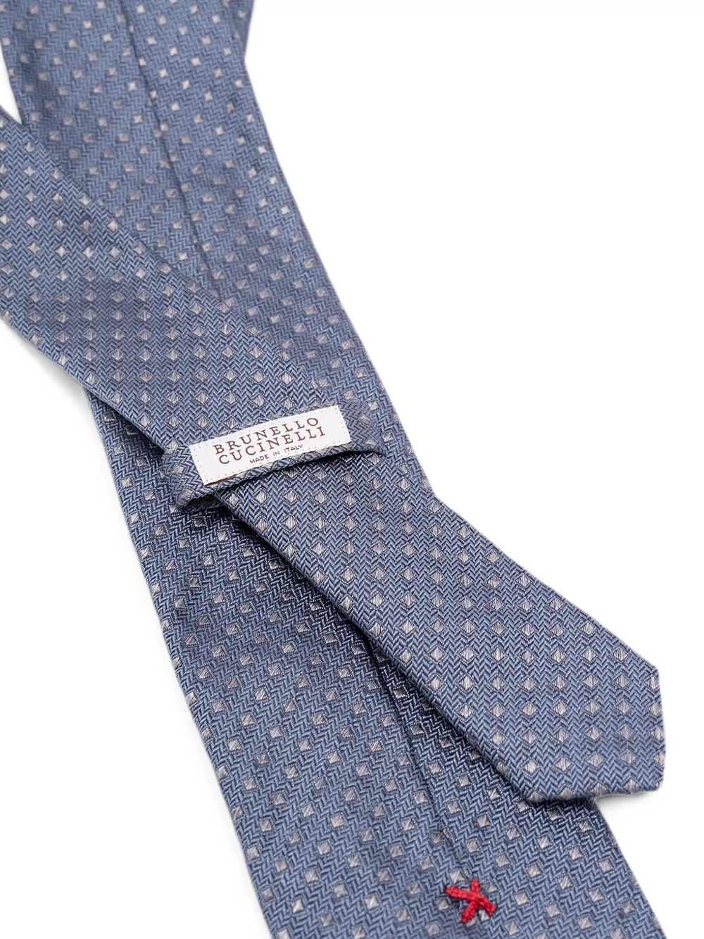 Brunello Cucinelli Zijden stropdas met geometrisch patroon Blauw