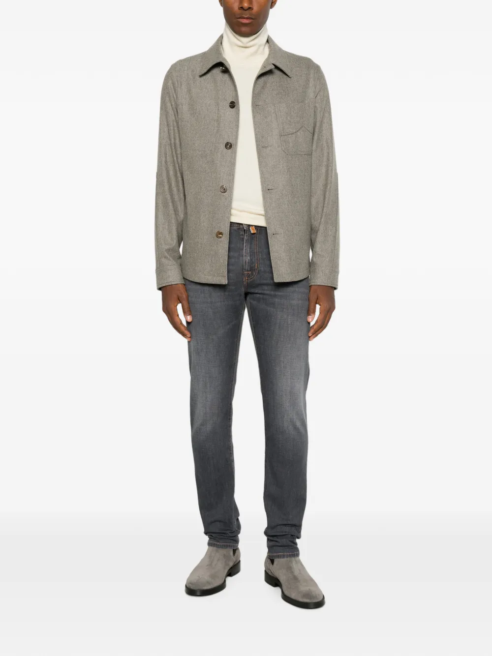 Jacob Cohën Bard slim-fit jeans met rits Grijs