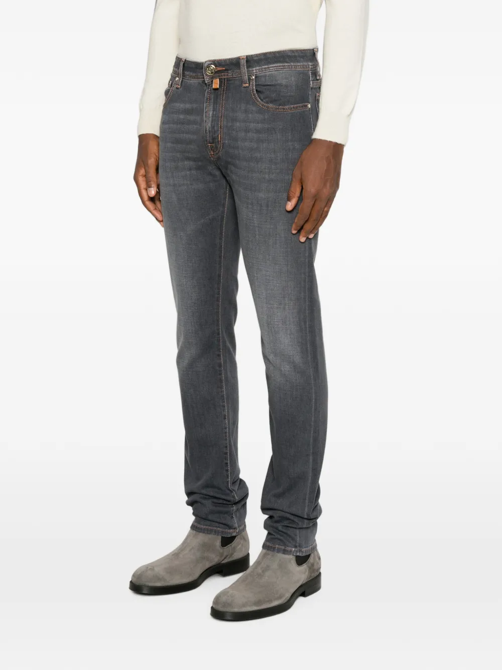 Jacob Cohën Bard slim-fit jeans met rits Grijs