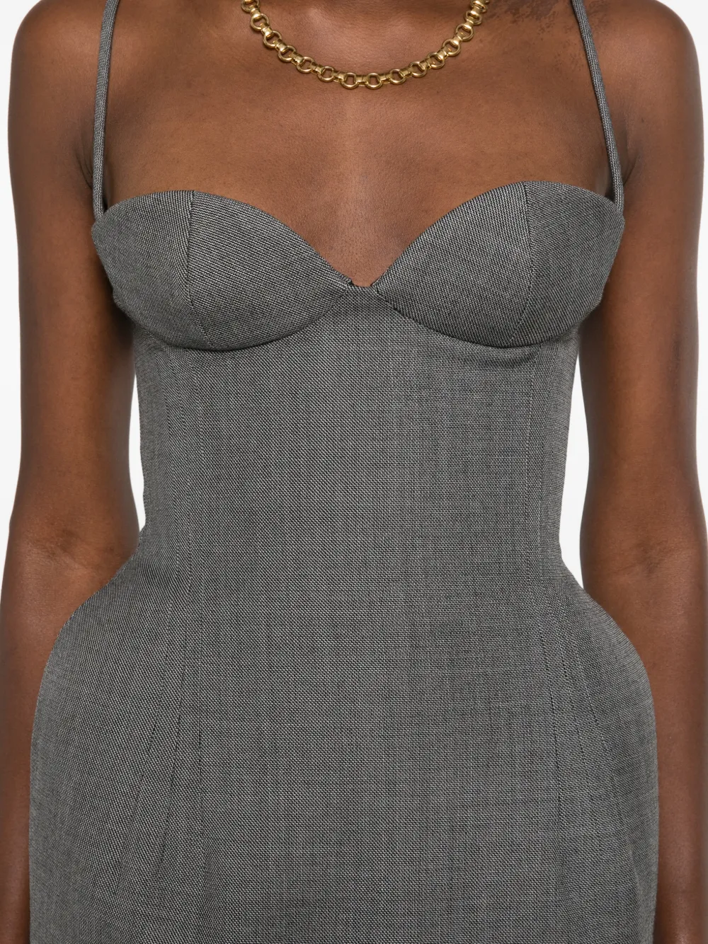 Magda Butrym sweetheart-neck bustier midi dress Grijs