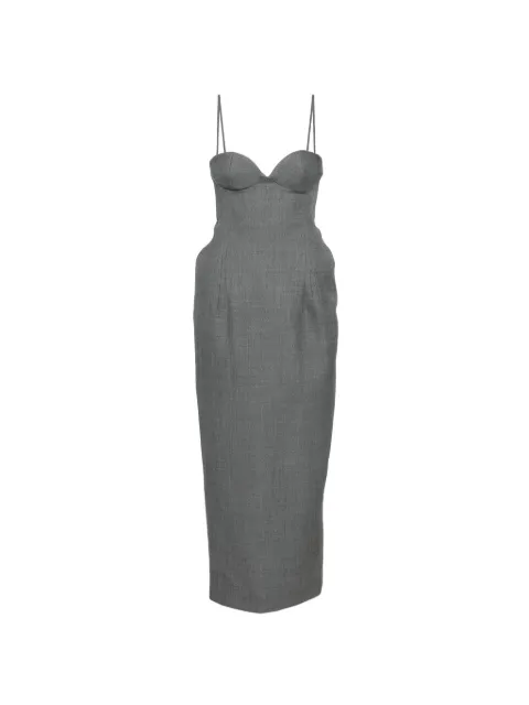 Magda Butrym vestido midi bustier con escote de corazón