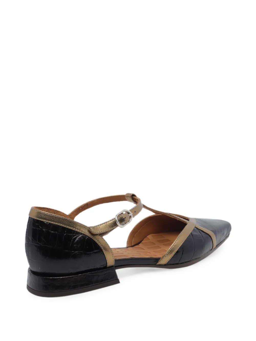 Chie Mihara leather T-bar ballet flats Zwart