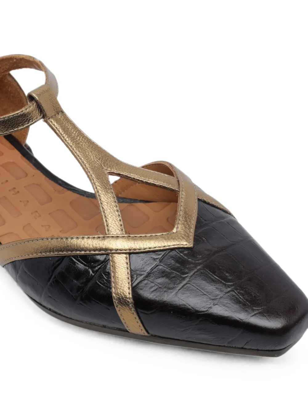 Chie Mihara leather T-bar ballet flats Zwart