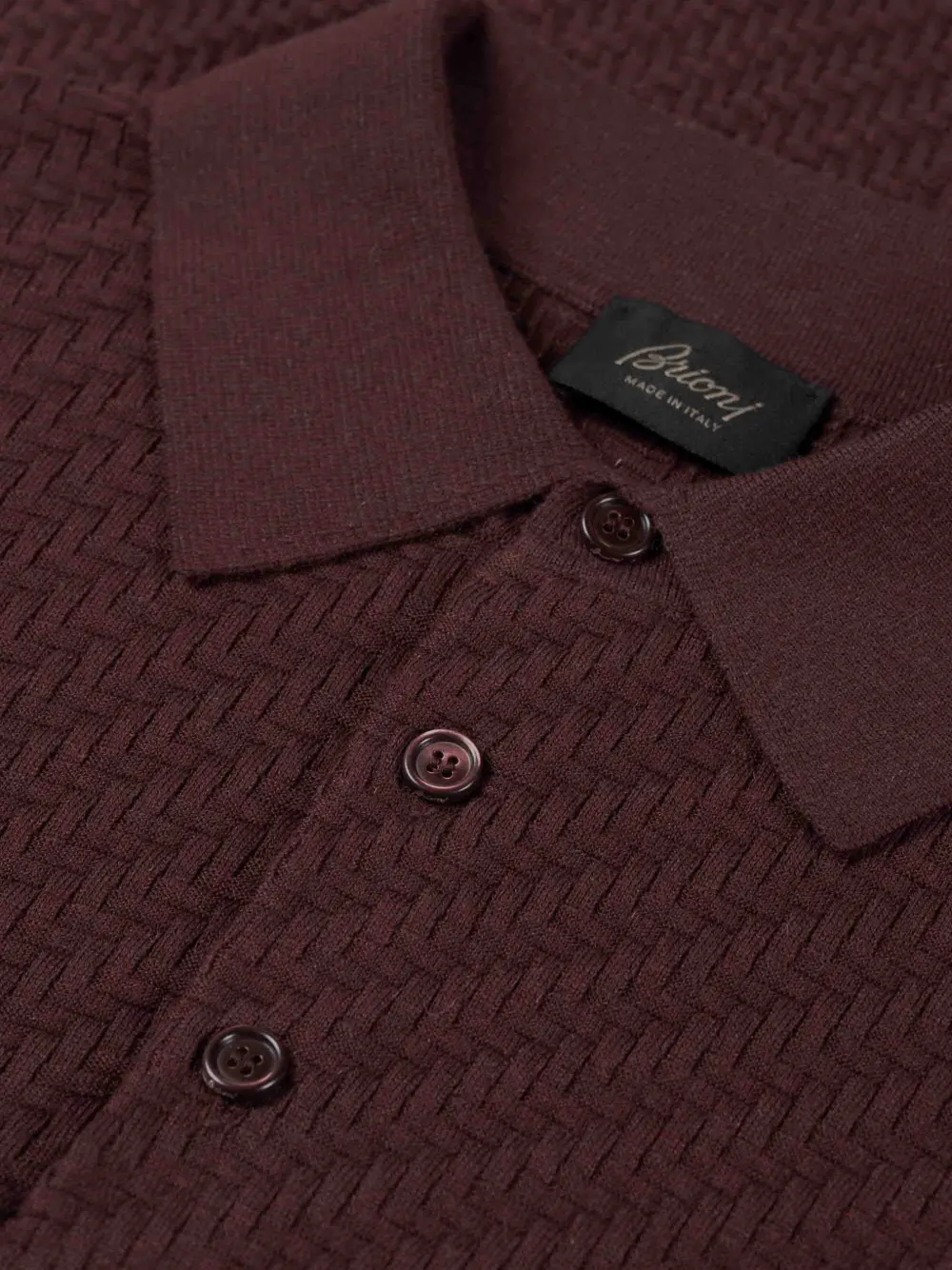 Brioni Gebreid poloshirt Rood