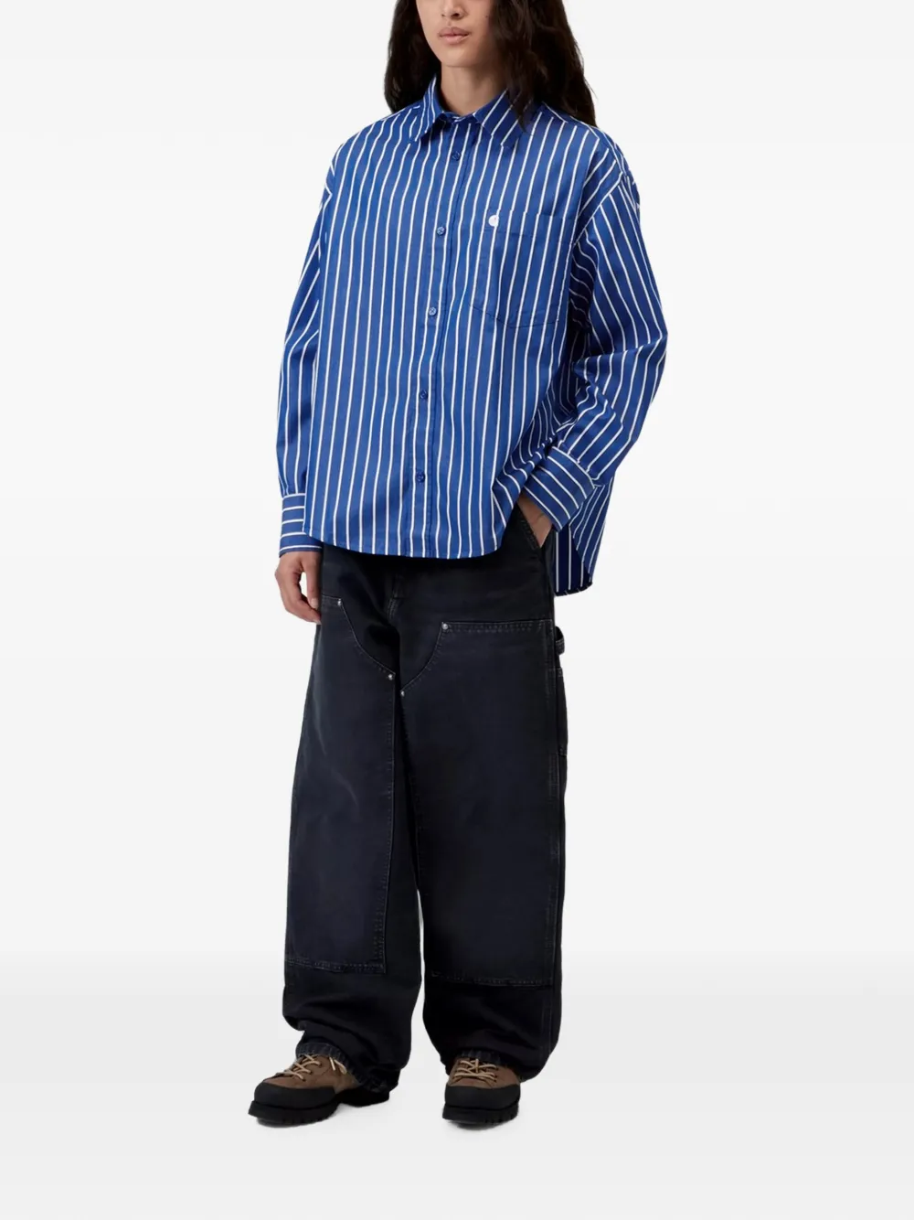 Carhartt WIP L S Gowan blouse Blauw