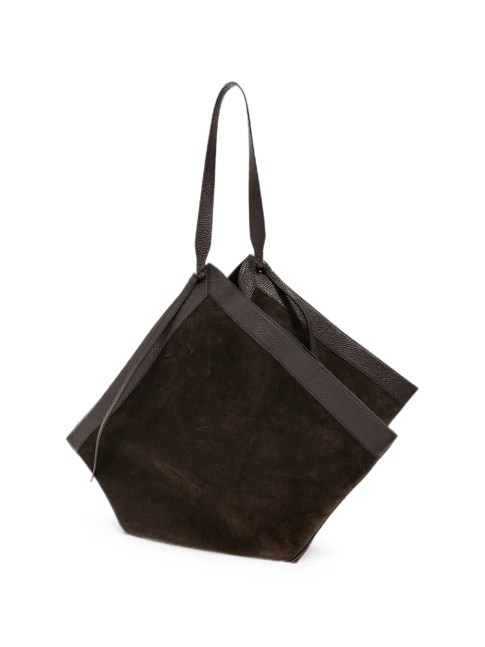 Yuzefi Grote Wonton leren shopper Bruin
