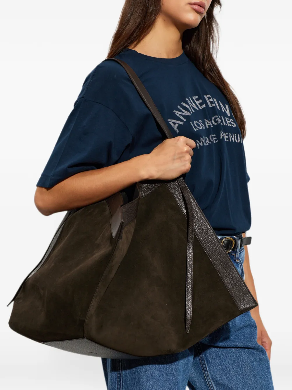 Yuzefi Grote Wonton leren shopper Bruin
