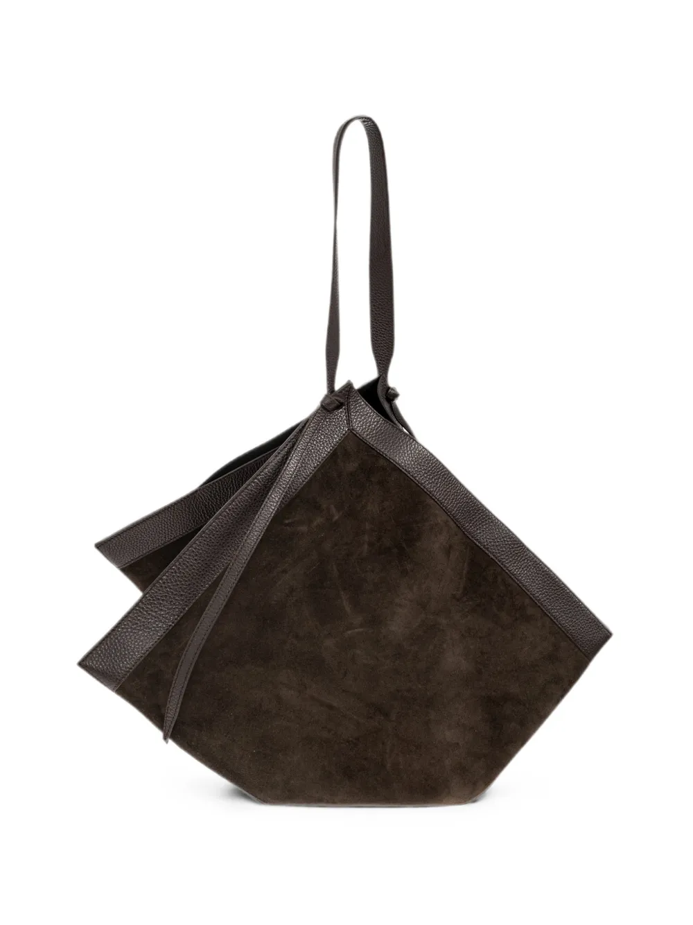 Yuzefi large Wonton leather tote bag - Marrone