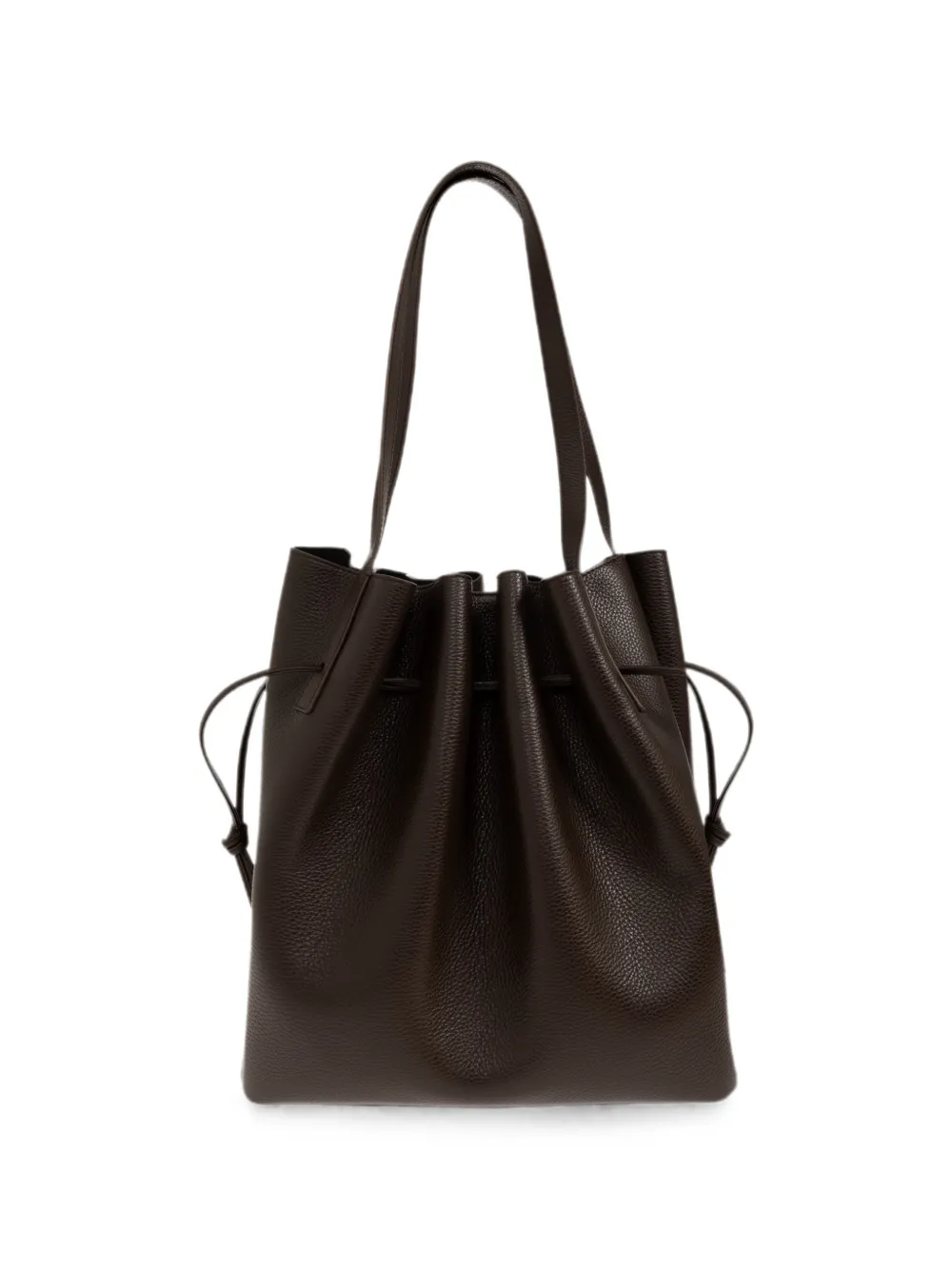 Yuzefi Scallop pebble-grain leather tote bag - Marrone