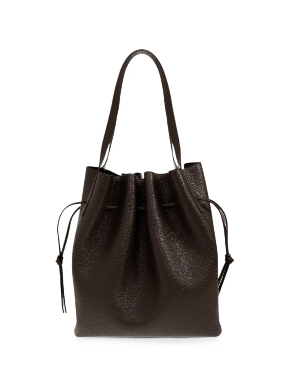 Yuzefi Scallop shopper van bewerkt leer Bruin
