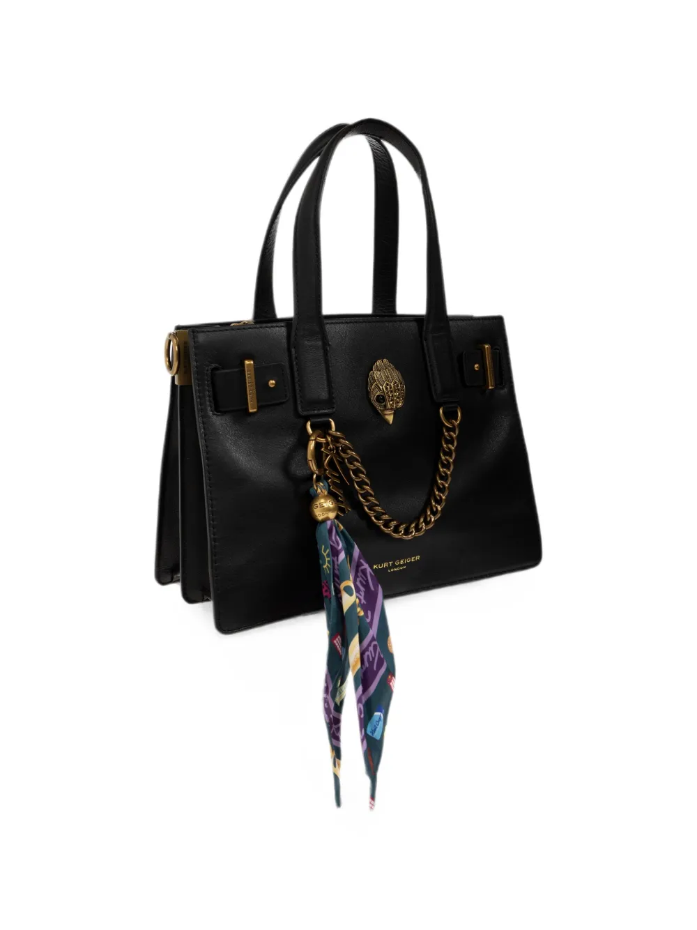 Kurt Geiger London Kleine Sloane leren shopper Zwart