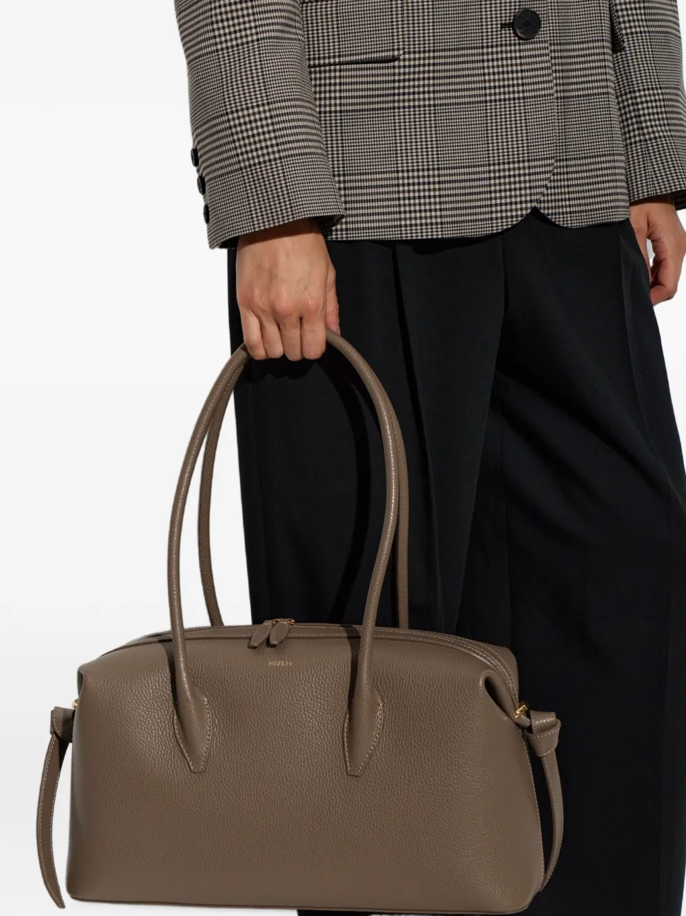 Yuzefi Brioche pebble-grain shoulder bag Bruin