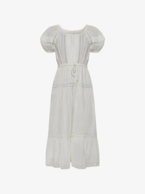 Ulla Johnson Isolde lace-trimmed tiered midi dress