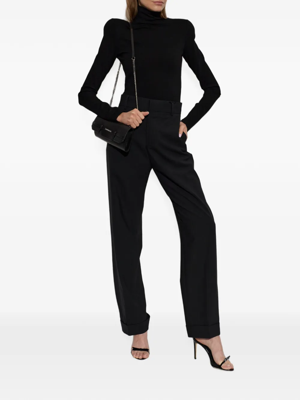 DSQUARED2 Top met col en schoudervulling Zwart