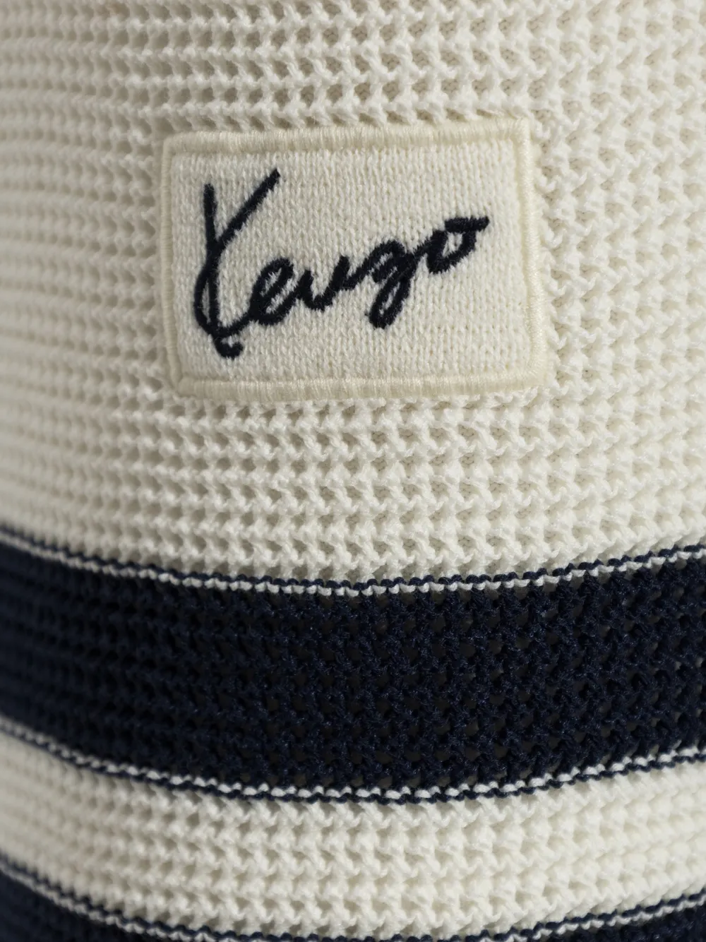 Kenzo Mesh Cotton Shorts Contrast Stripe Hem In White