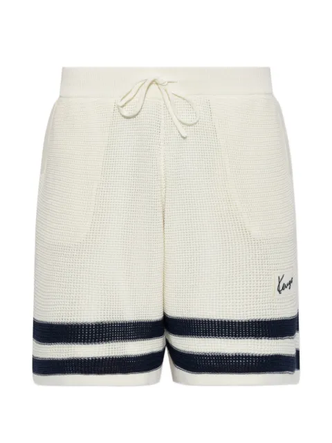 Kenzo stripe-trim decorative-weave shorts