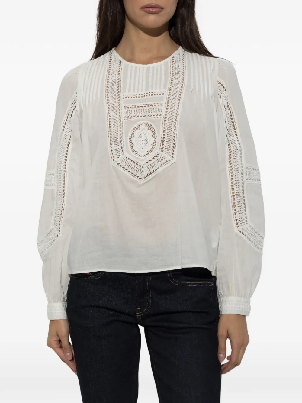 Ulla Johnson Marlowe katoenen top met kanten afwerking Wit