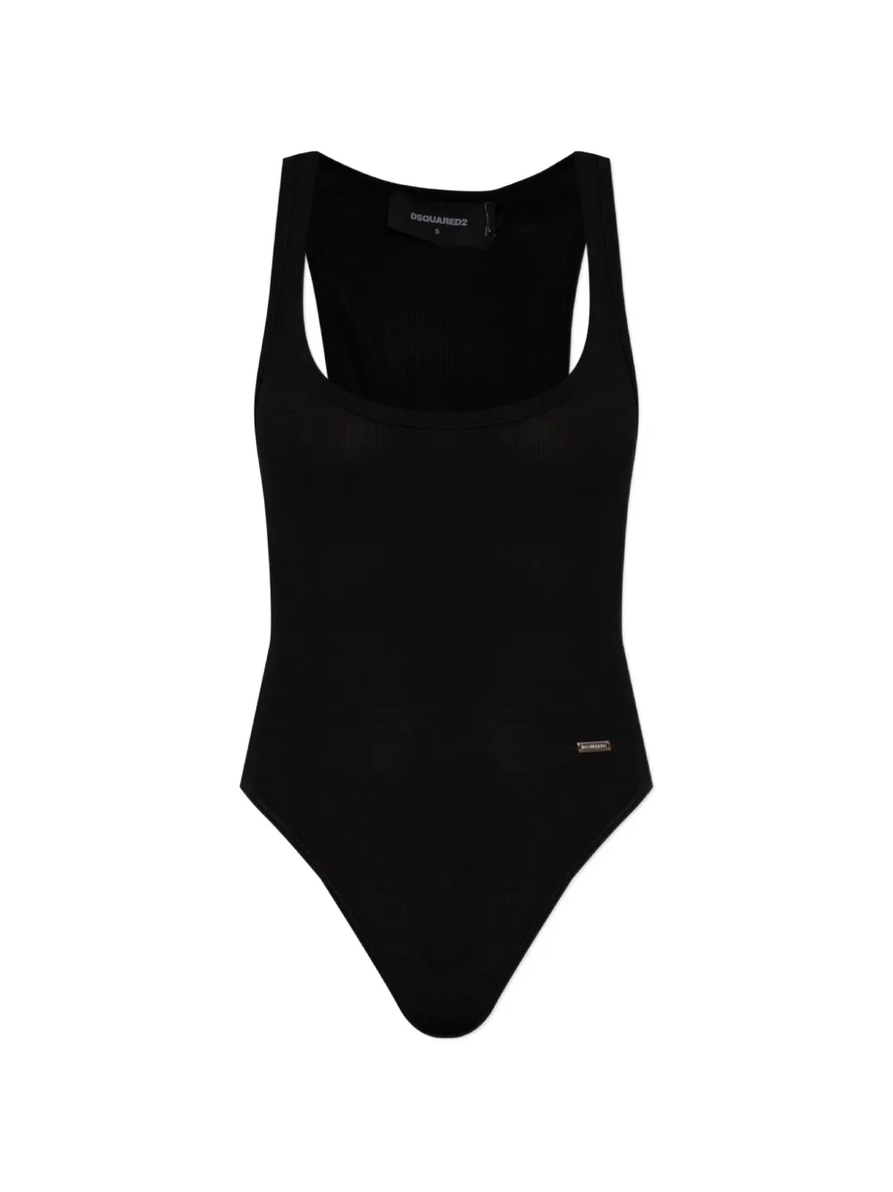 DSQUARED2 ribbed-knit logo-plaque bodysuit - Nero