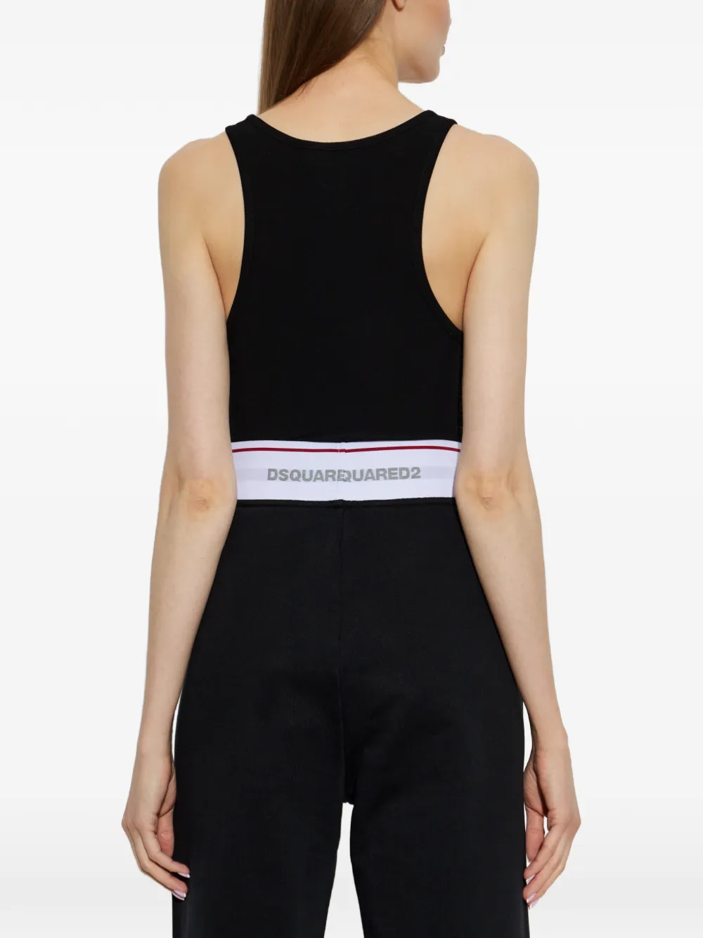 DSQUARED2 Ribgebreide body met logo-plakkaat Zwart