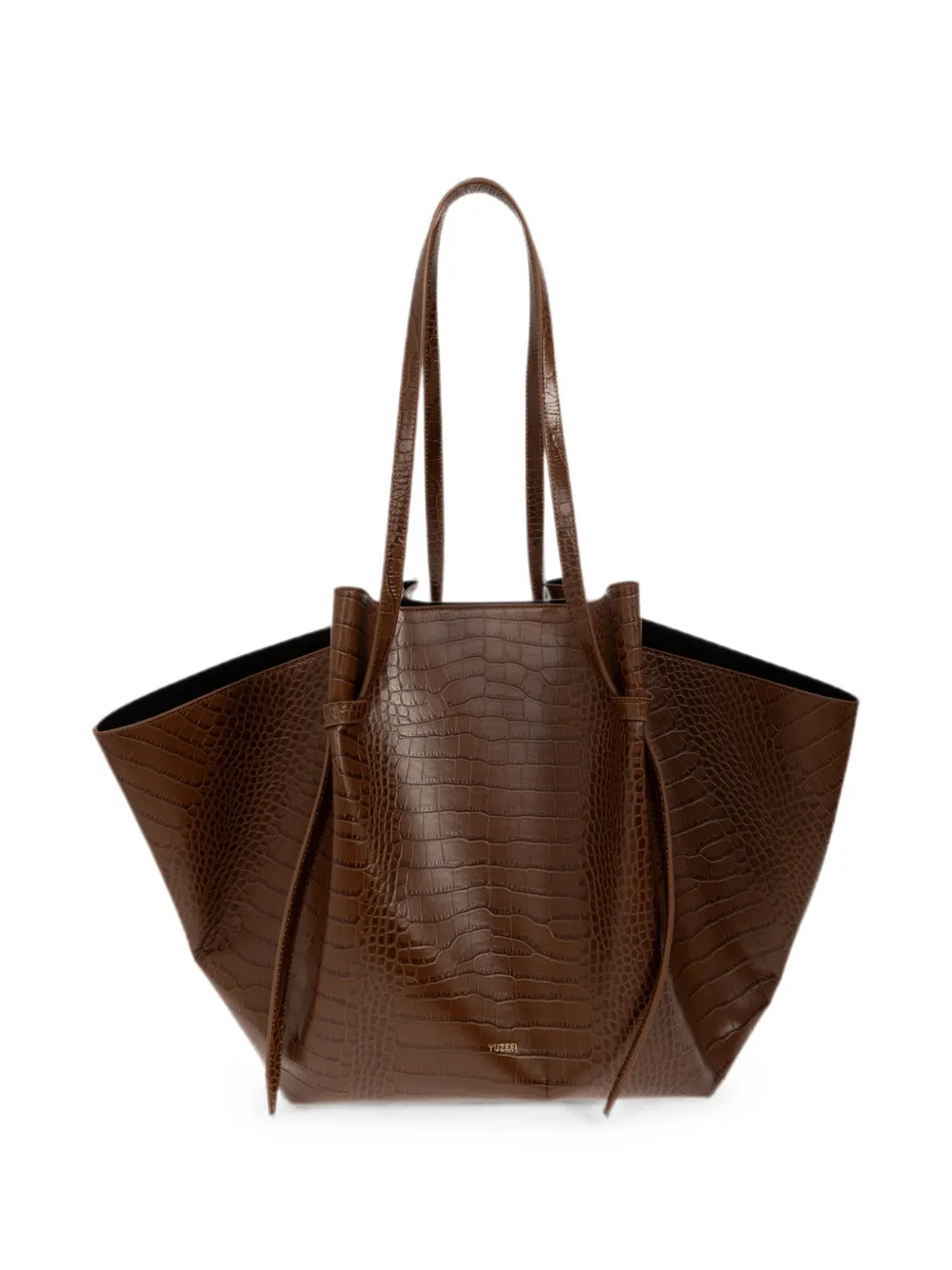 Yuzefi Xl Mochi Croc-effect Calf Leather Tote Bag In Brown