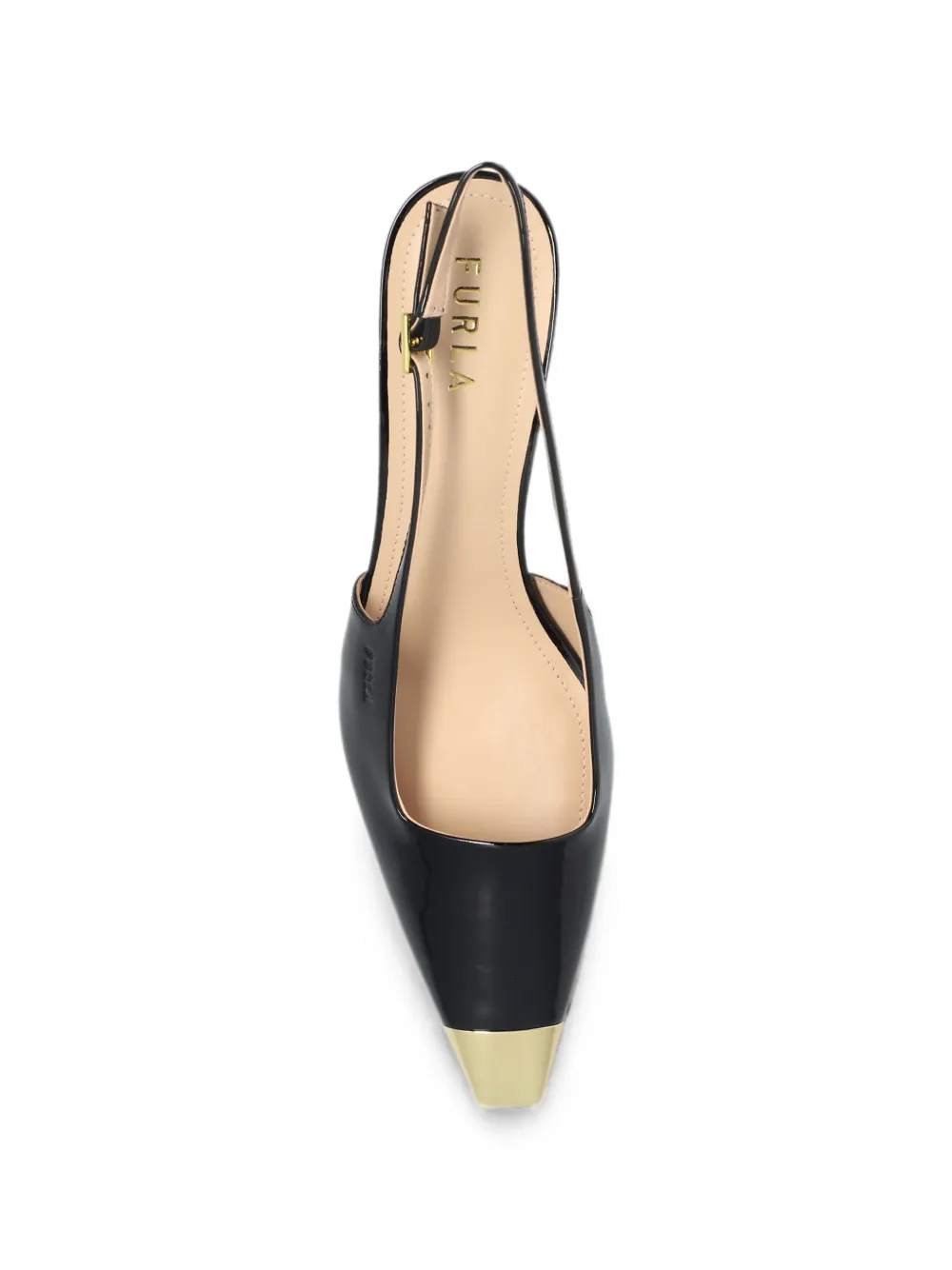 Furla metal-cap-toe slingback pumps Zwart