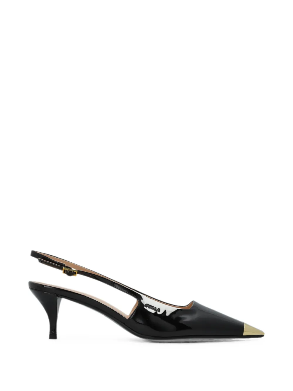 Furla metal-cap-toe slingback pumps Zwart