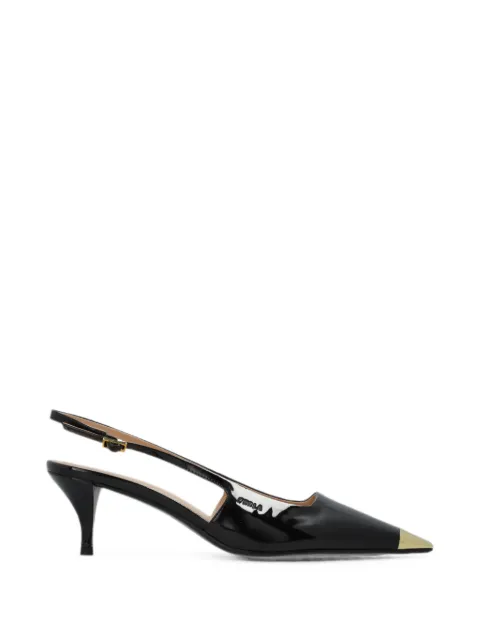 Furla metal-cap-toe slingback pumps