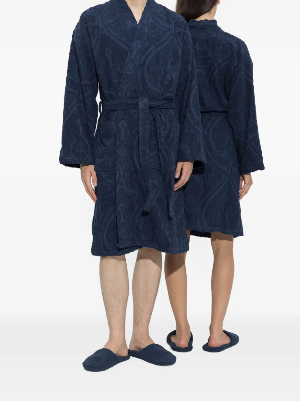 ETRO HOME Badjas met paisley-jacquard Blauw