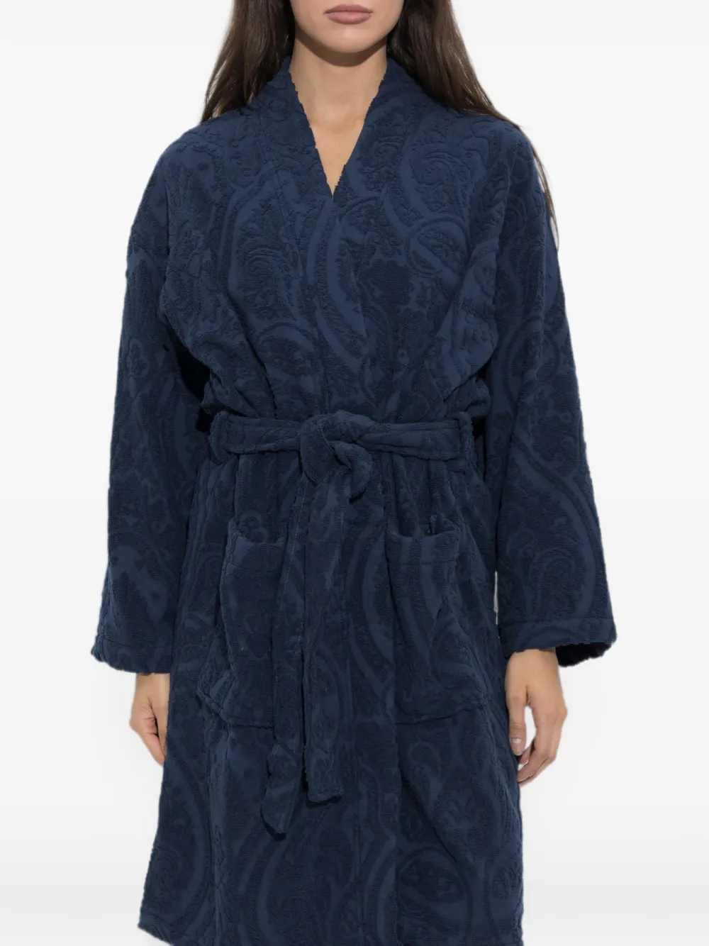 ETRO HOME Badjas met paisley-jacquard Blauw