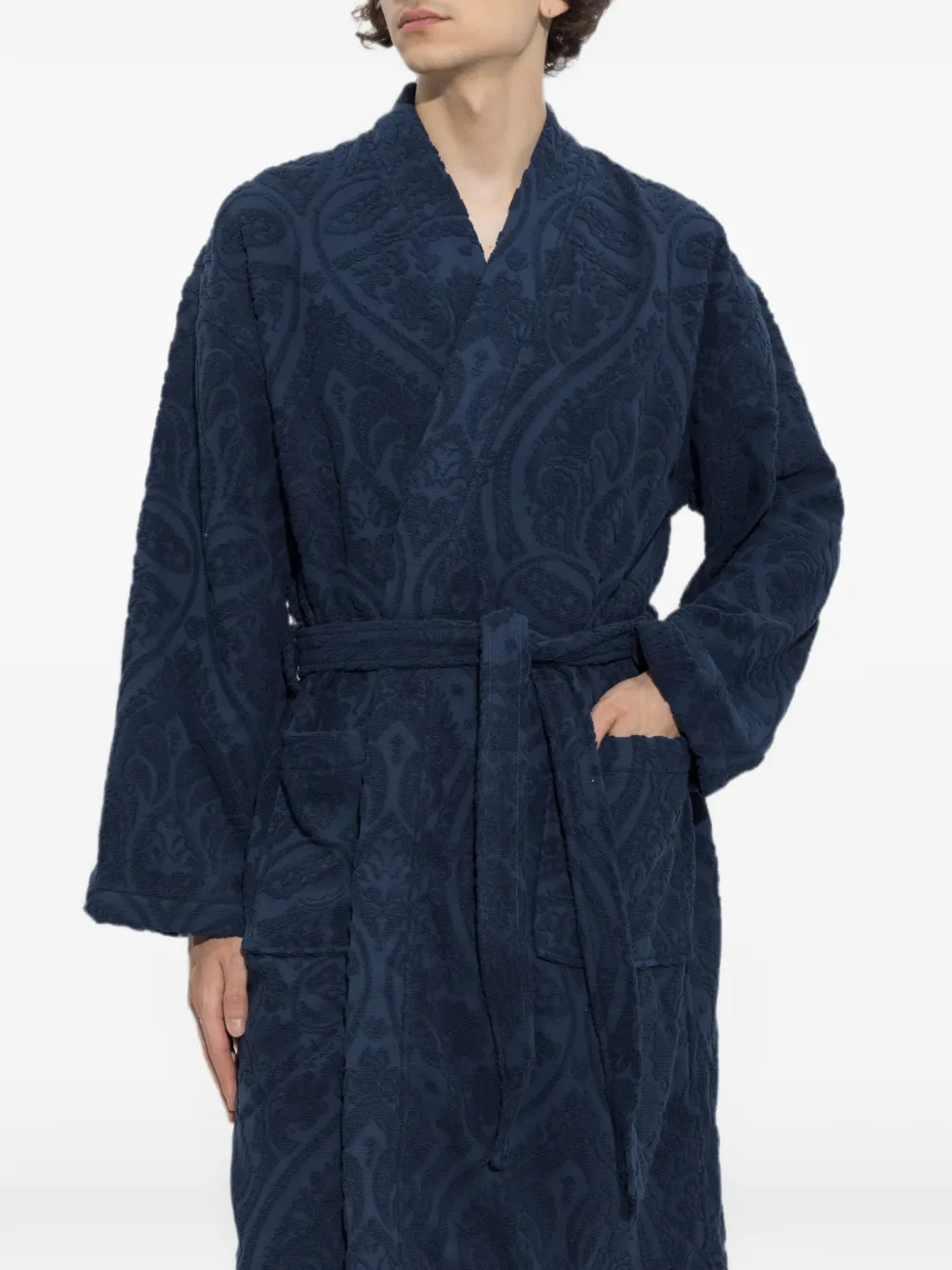 ETRO HOME Badjas met paisley-jacquard Blauw