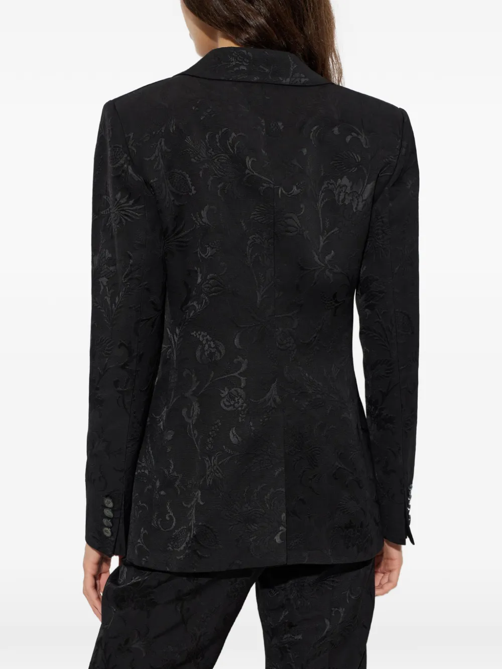 ETRO Blazer met enkele opening en bloemen-jacquard Zwart