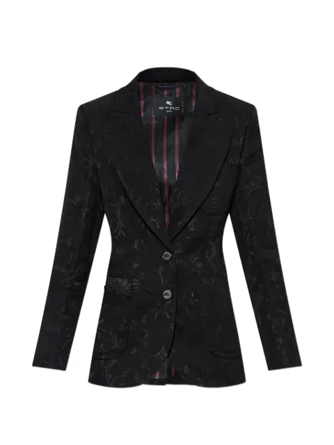 ETRO floral-jacquard single-vent blazer