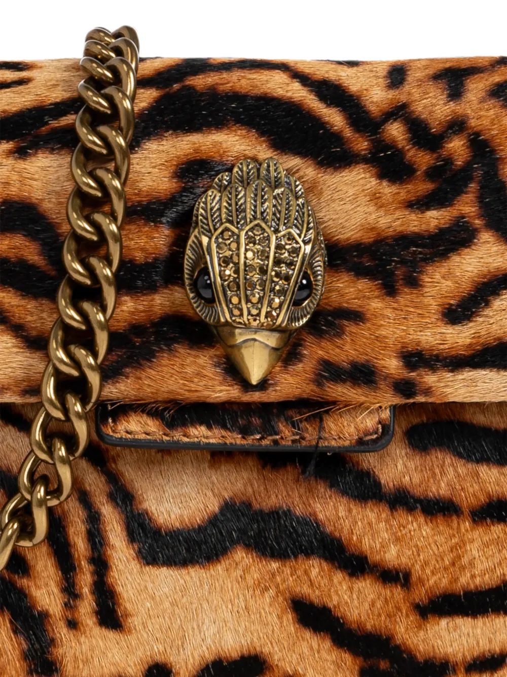 Kurt Geiger London Kensington mini-schoudertas met tijger-print Oranje